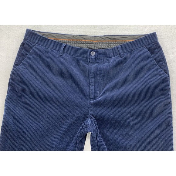 Prestige Original Corduroy Pants Mens 40 X 32 Blue Flat Front Business Casual - Picture 2 of 16